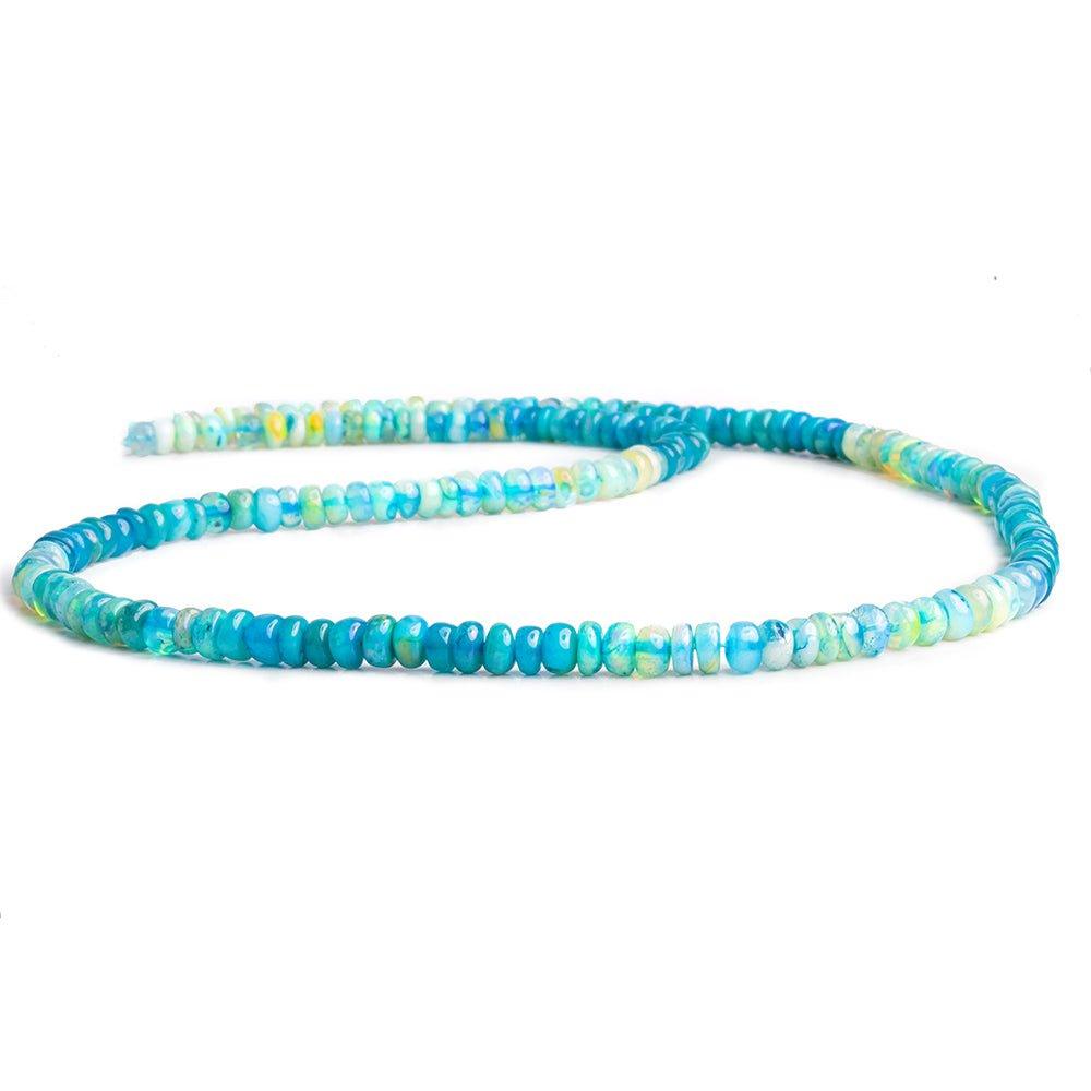 Blue Ethiopian Opal Plain Rondelle Beads 17 inch 138 pieces - The Bead Traders