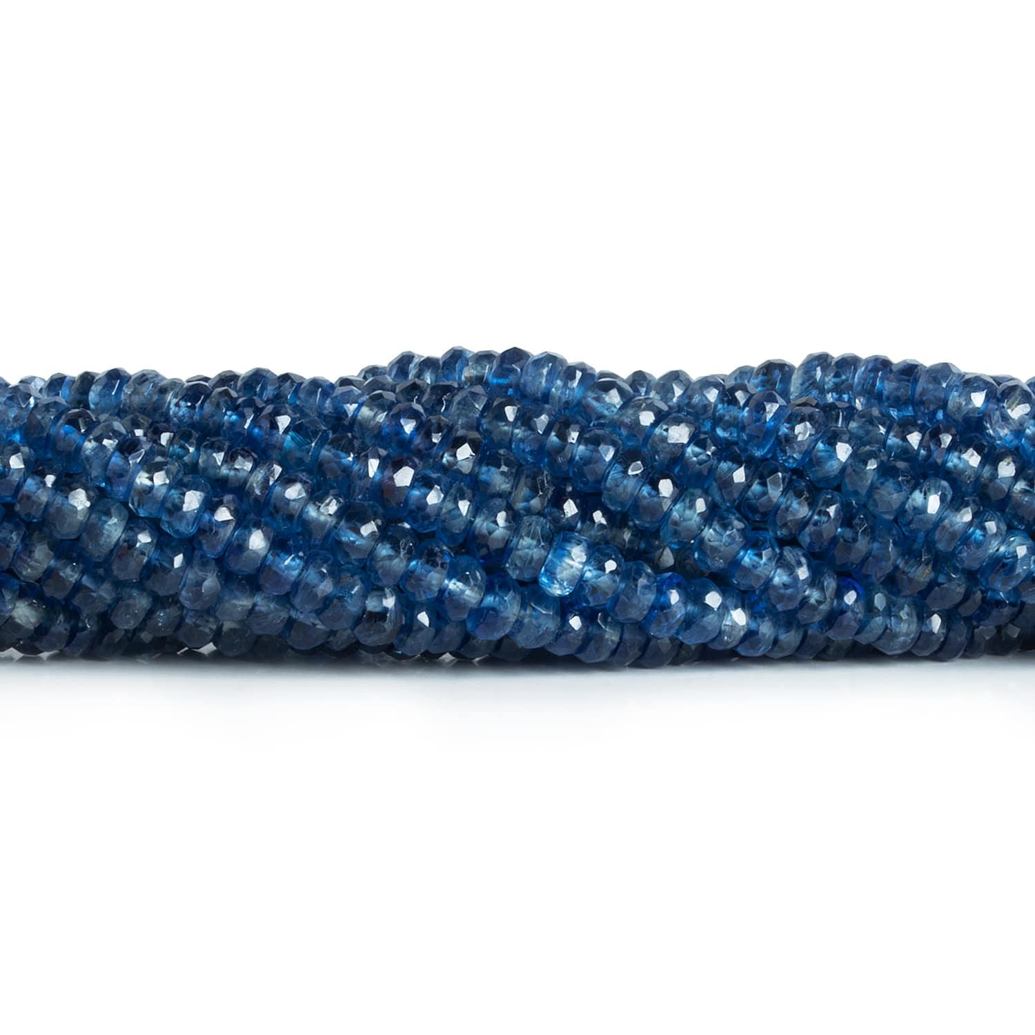 Blue Kyanite Faceted Rondelle Beads 16 inch 180 pieces - The Bead Traders