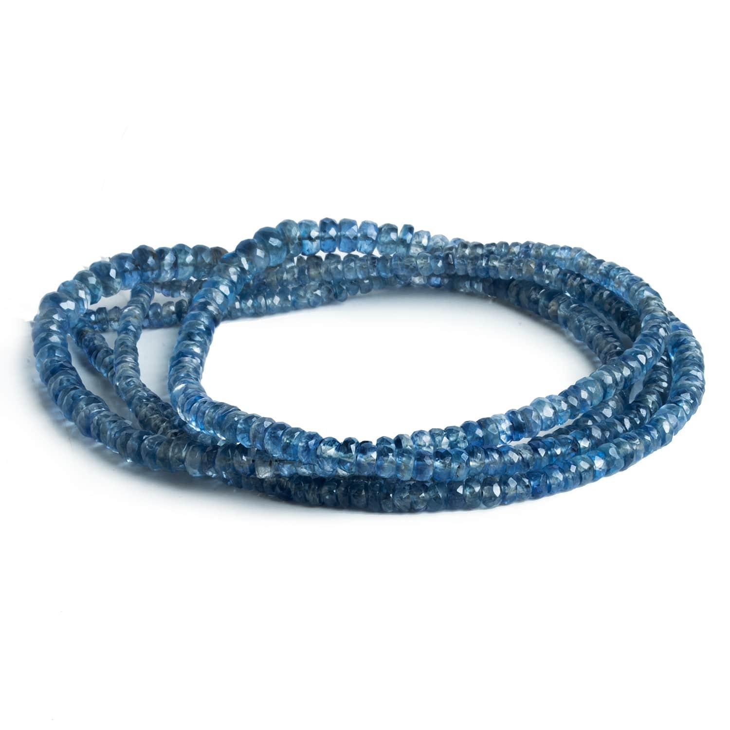 Blue Kyanite Faceted Rondelle Beads 17 inch 190 pieces - The Bead Traders