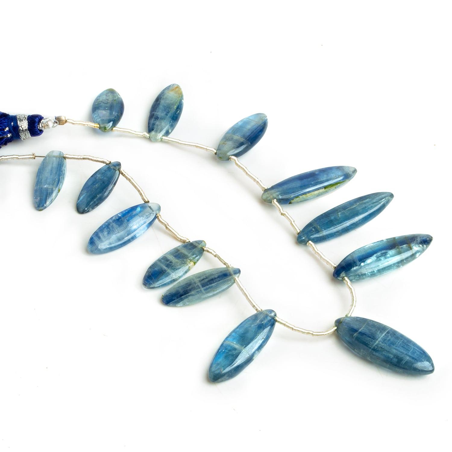 Blue Kyanite Plain Marquises 7 inch 12 beads - The Bead Traders