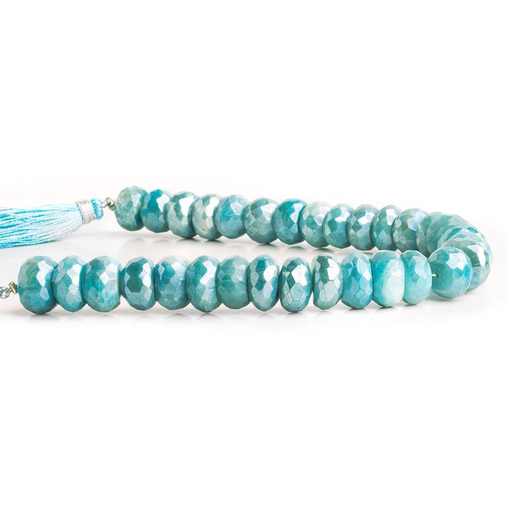 Blue Mystic Moonstone Faceted Rondelle Beads 8 inch 30 pieces - The Bead Traders