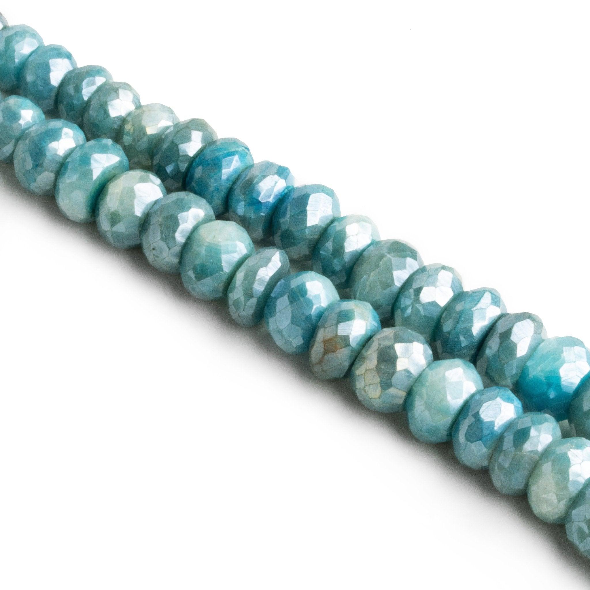 Blue Mystic Moonstone Faceted Rondelles - Lot of 2 - The Bead Traders