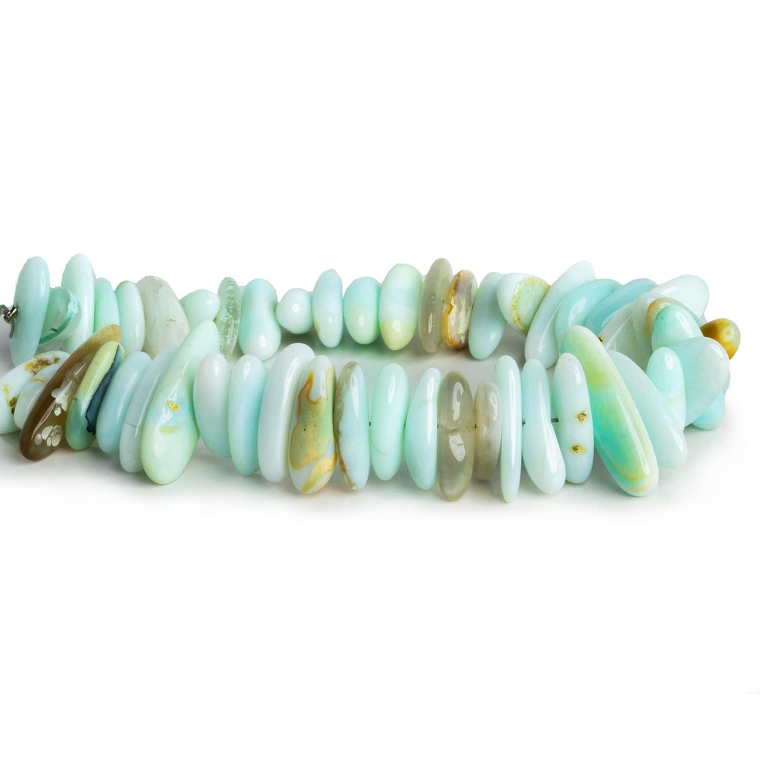 Blue Opal Long Chips 7.5 inch 45 beads - The Bead Traders