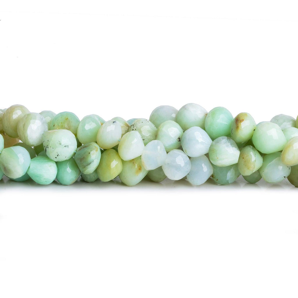 Blue Peruvian Opal Faceted Candy Kisses 8 inch 27 beads - The Bead Traders