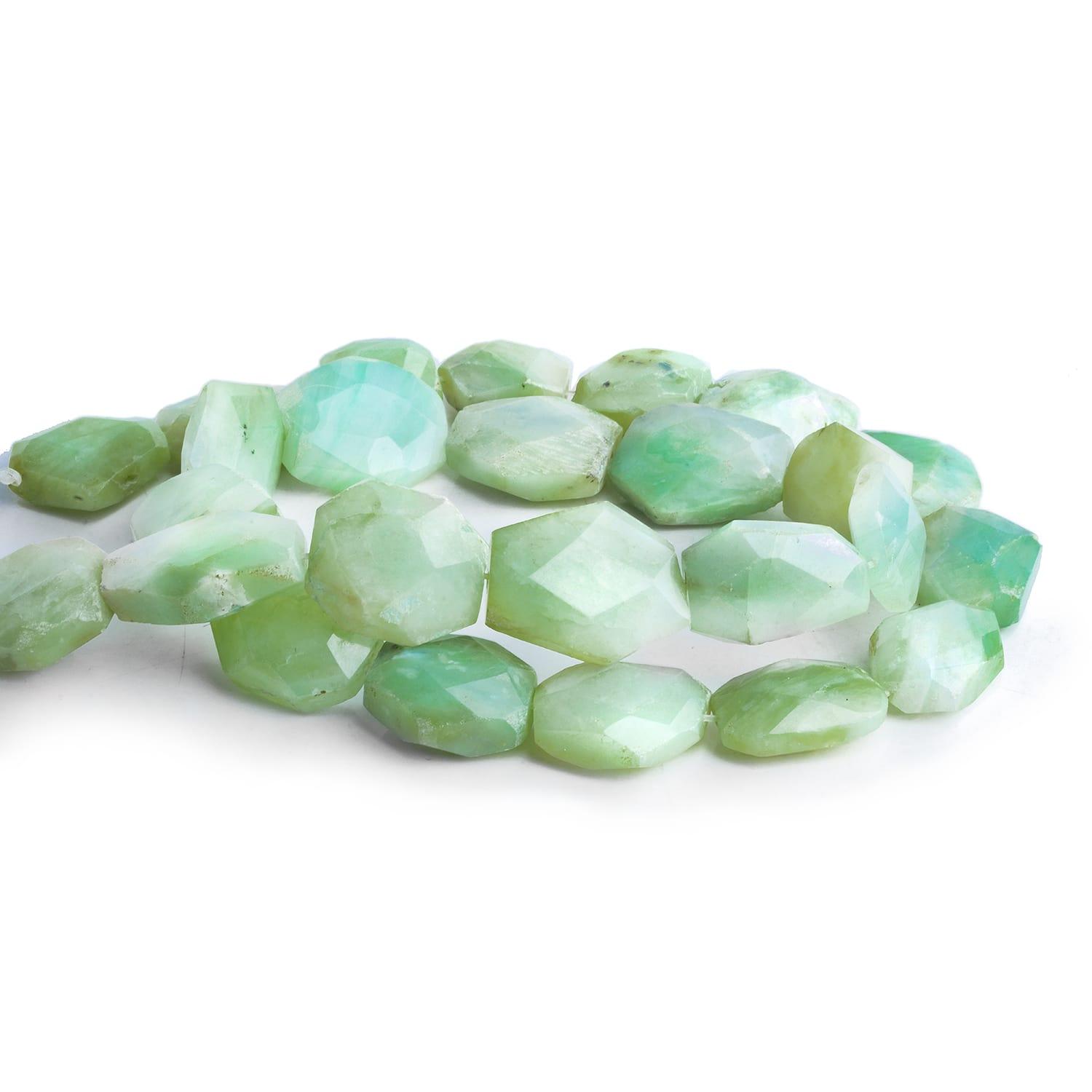 Blue Peruvian Opal Faceted Ovals 16 inch 18 beads - The Bead Traders