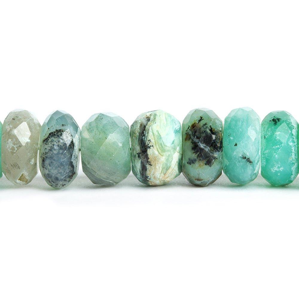 Blue Peruvian Opal Faceted Rondelle Beads 16 inch 70 pieces - The Bead Traders