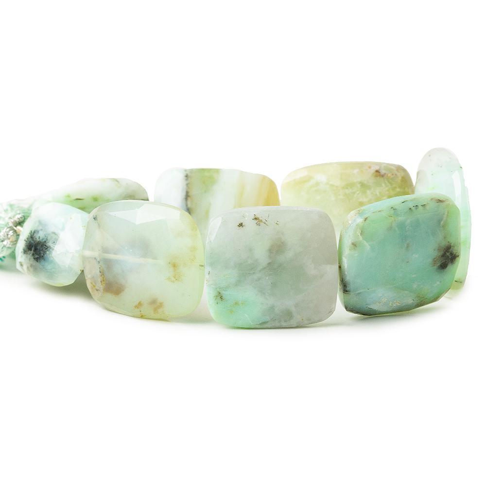 Blue Peruvian Opal faceted Square & Rectangle beads 8.5 inches 8 pieces - The Bead Traders