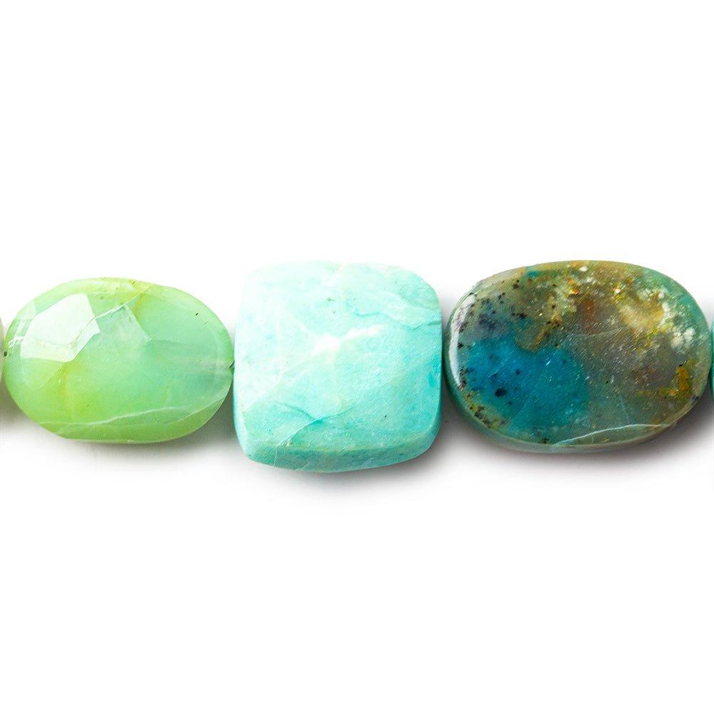 Blue Peruvian Opal mixed shape beads 8 inch 11x11-18x13mm 12 beads - The Bead Traders