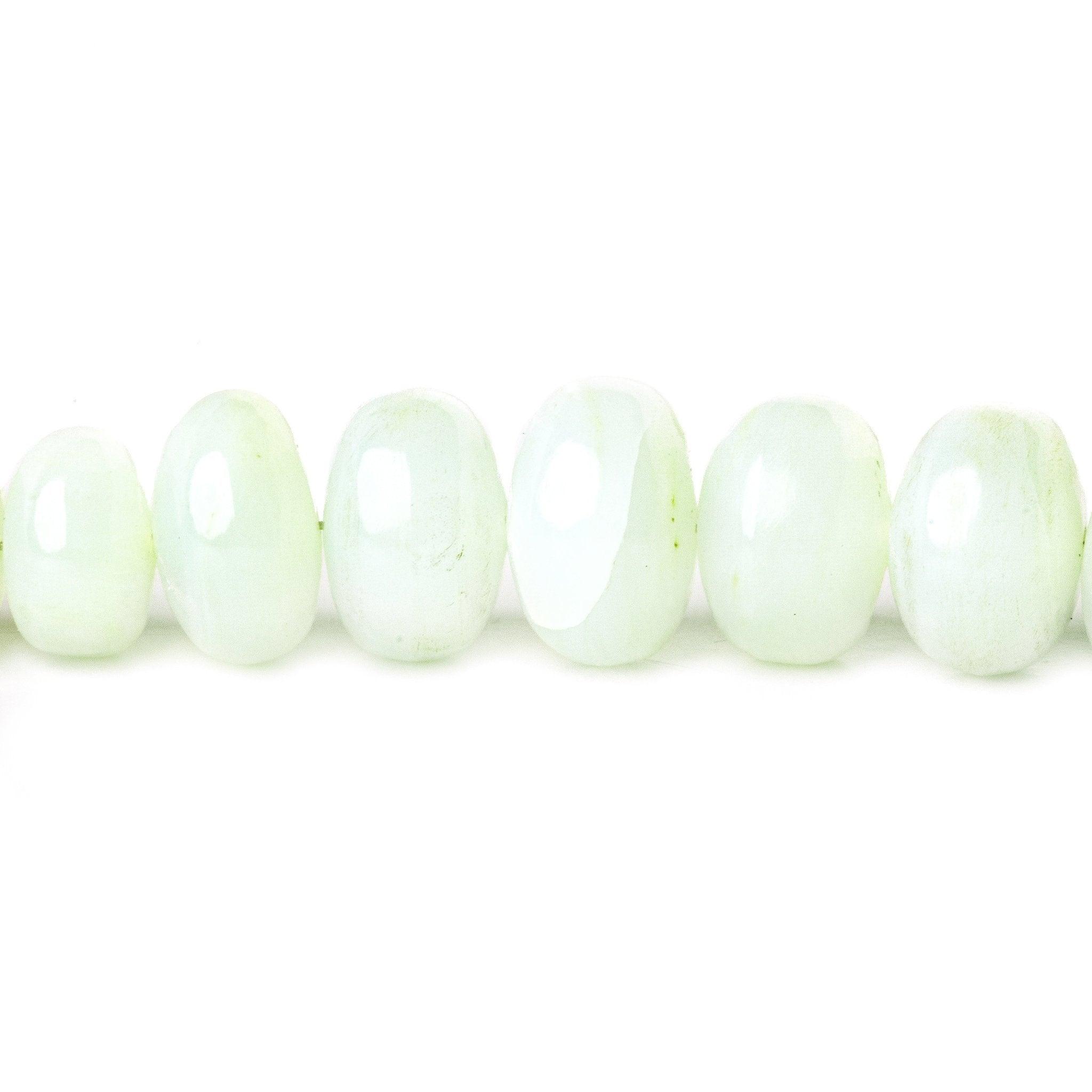Blue Peruvian Opal plain rondelles 18 inch 4.5-10.5mm 119 beads - The Bead Traders