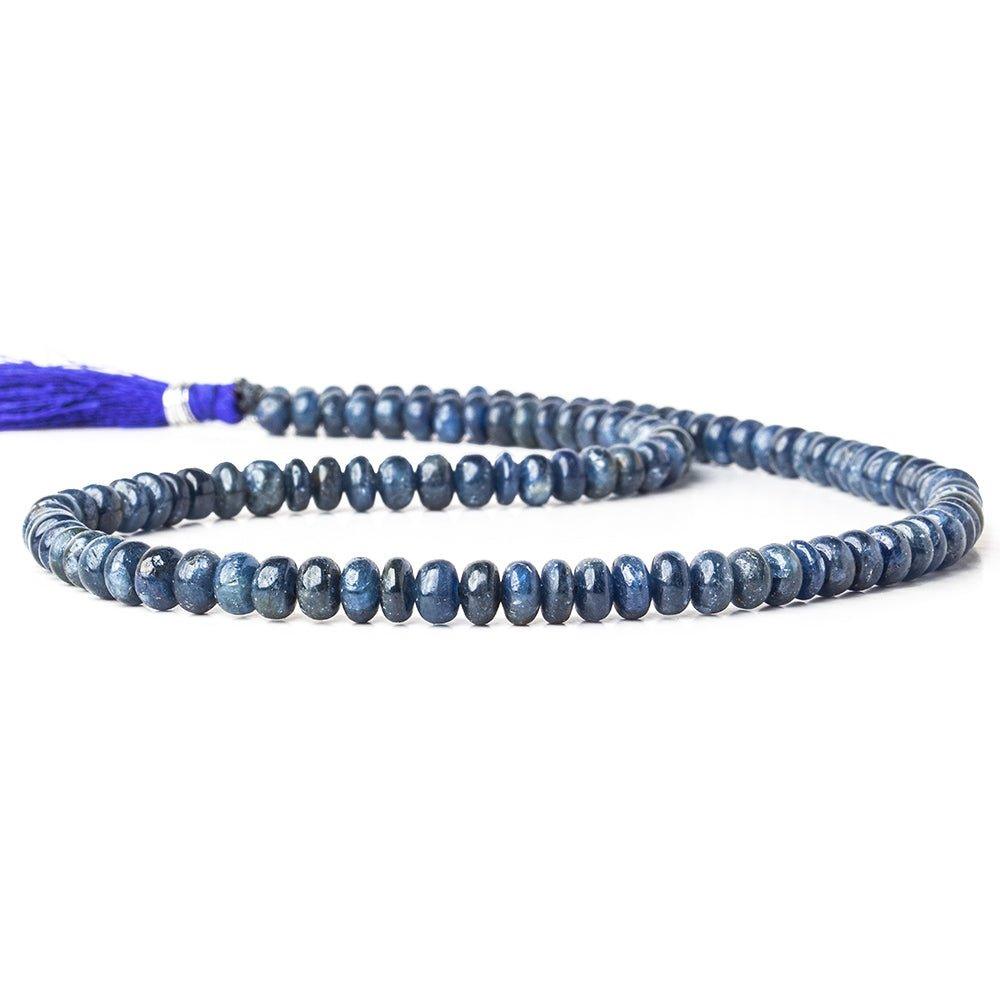 Blue Sapphire plain rondelle beads 16 inch 5.5-6.5mm 110 pieces - The Bead Traders