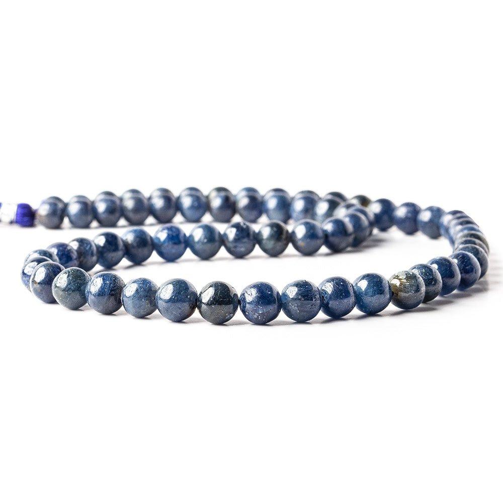 Blue Sapphire plain round beads 16 inch 6.5-8mm 57 pieces - The Bead Traders
