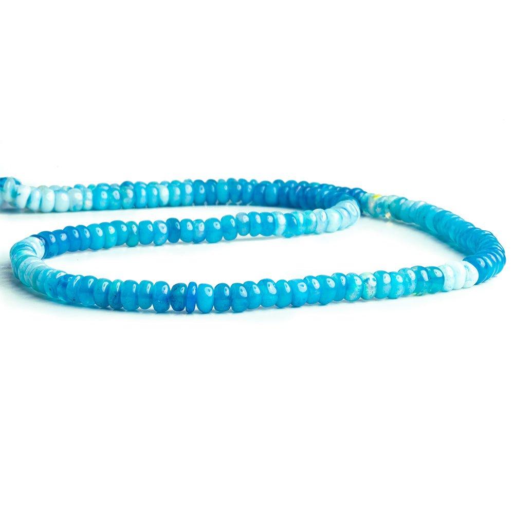 Blue Shaded Ethiopian Opal Plain Rondelle Beads 16 inch 125 pieces - The Bead Traders