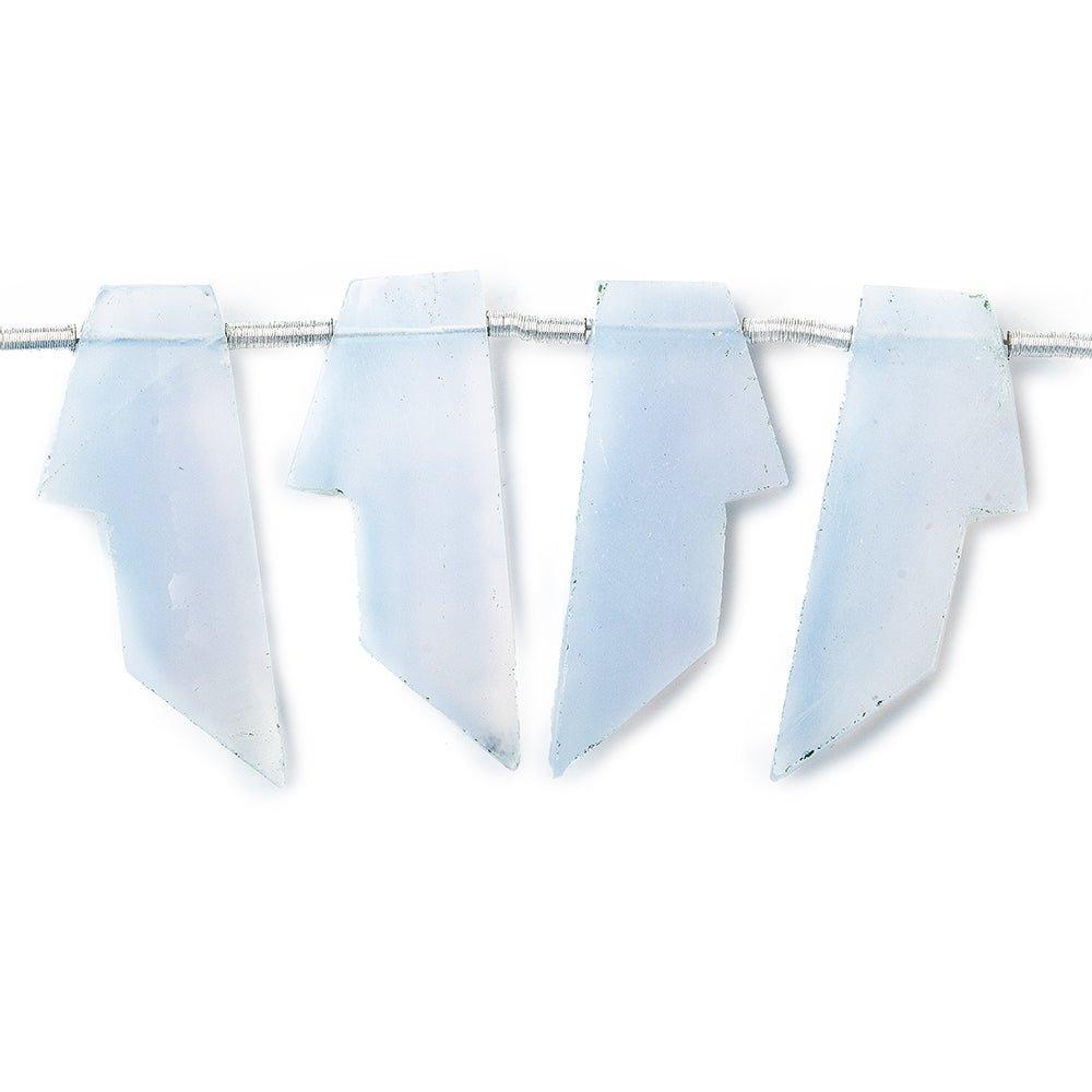 Blue Turkish Chalcedony Faceted Fancy Shape Beads 6 pieces - The Bead Traders