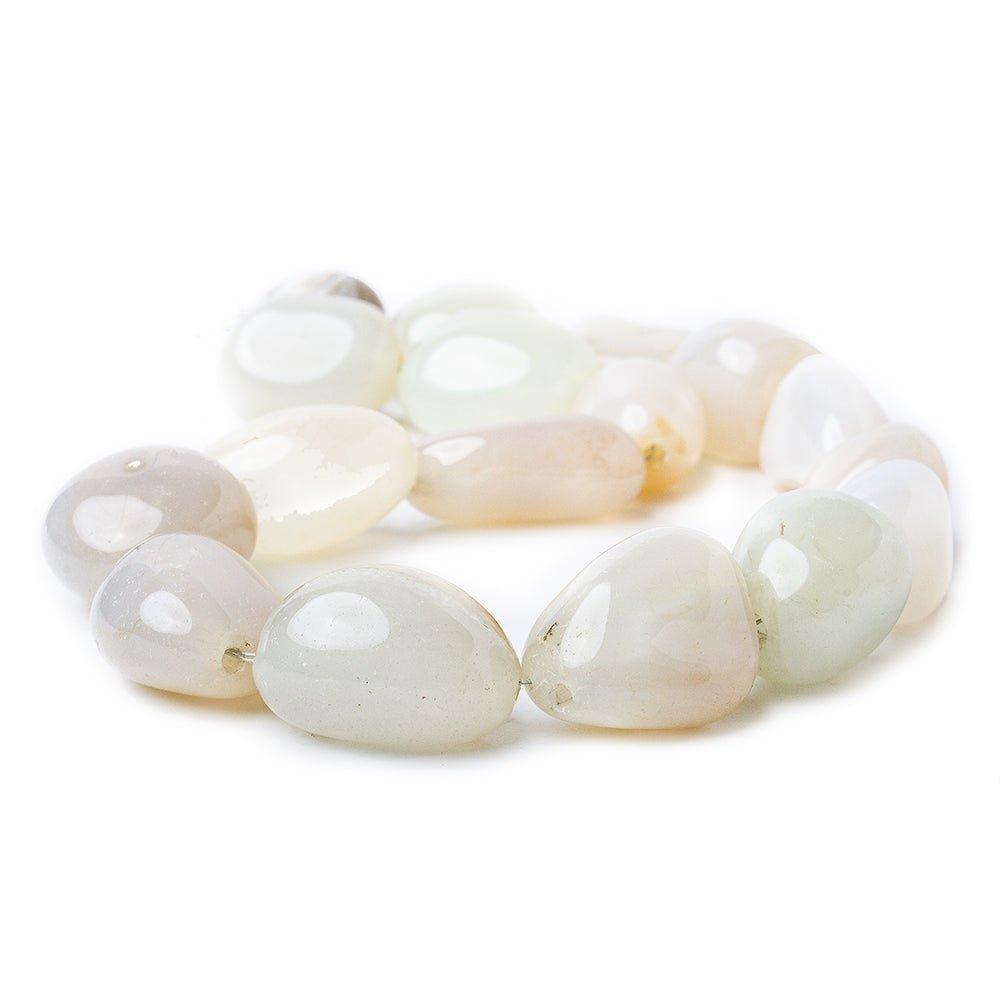 Bluish Grey Agate 2.5mm Large Hole Plain Nugget Beads 15 inch 15 pieces - The Bead Traders