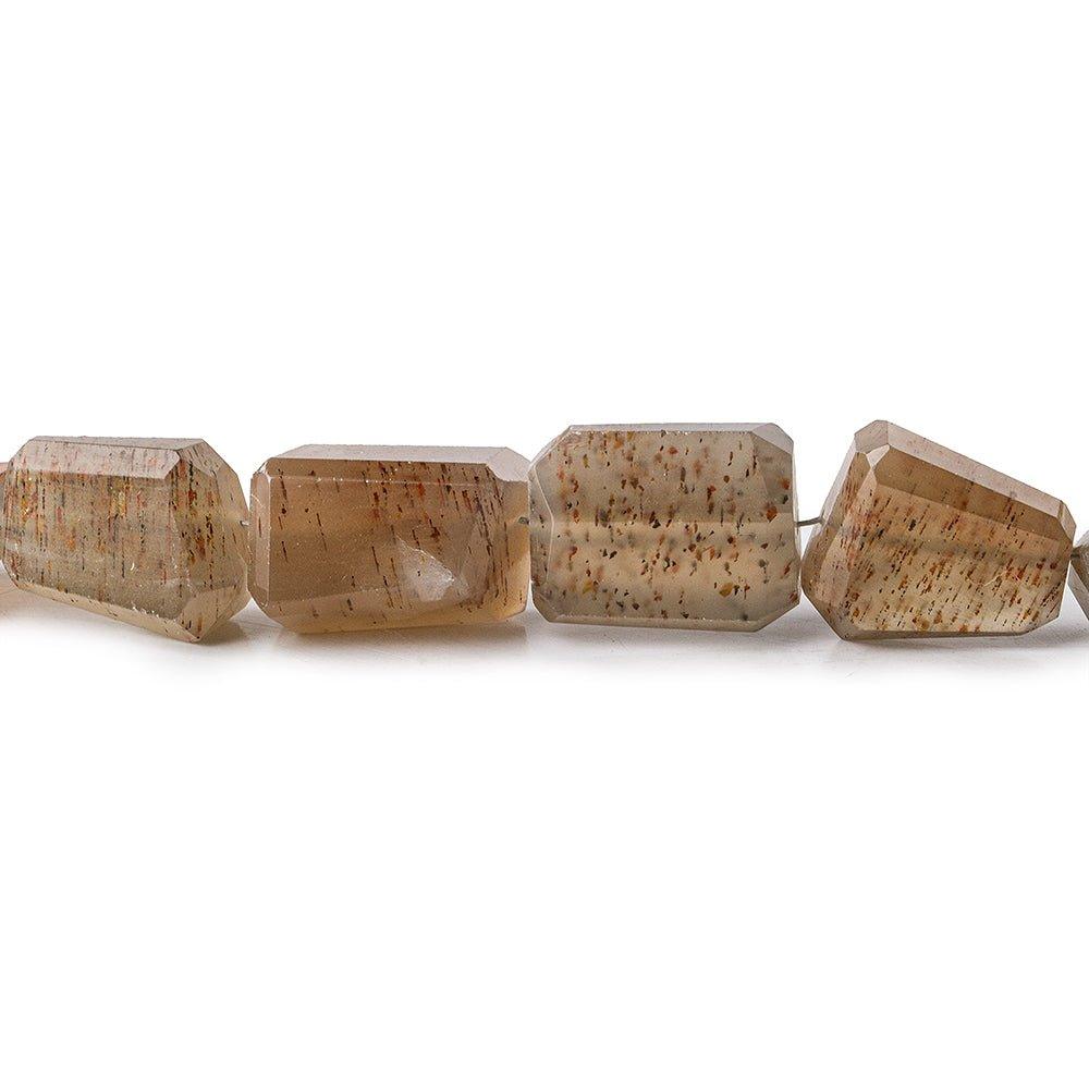 Blush Brown Moonstone faceted nuggets 19 inch 55 beads 6x5-16x10mm - The Bead Traders