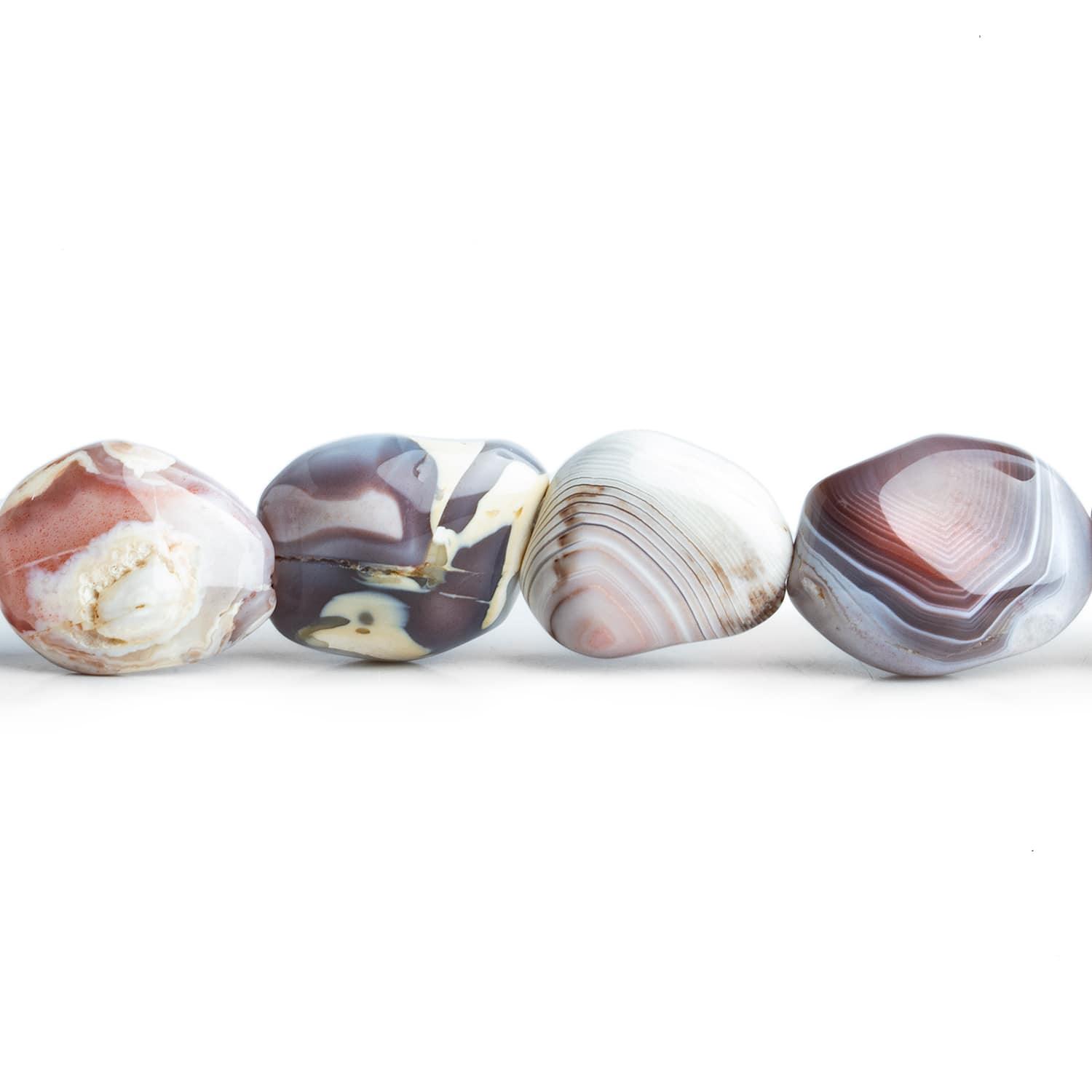 Botswana Agate Plain Nuggets 16 inch 18 beads - The Bead Traders