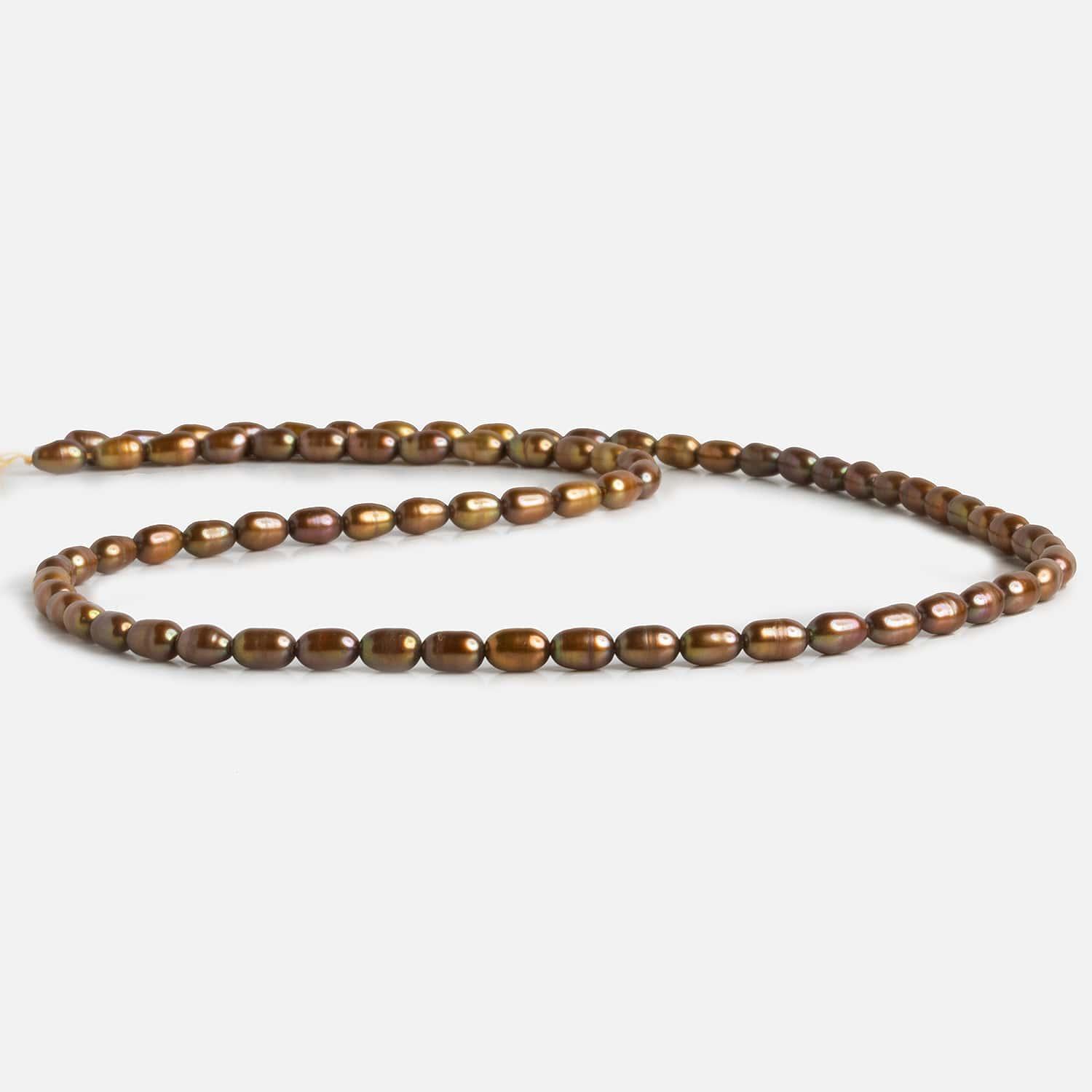 Brassy Oval Freshwater Pearls 15 inch 70 pieces - The Bead Traders