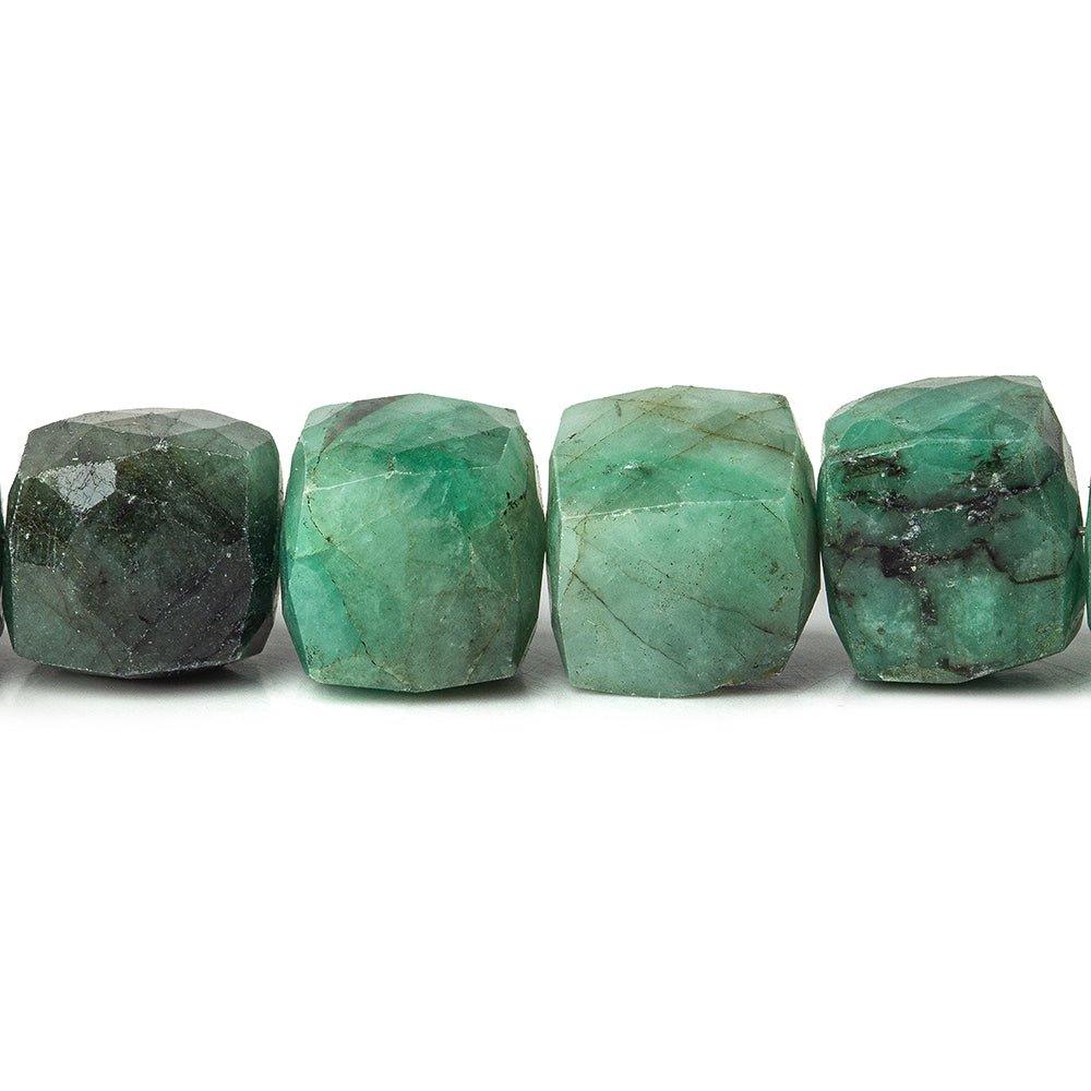 Brazilian Emerald faceted cubes 8 inch 24 beads 8x8mm - 9x9mm - The Bead Traders