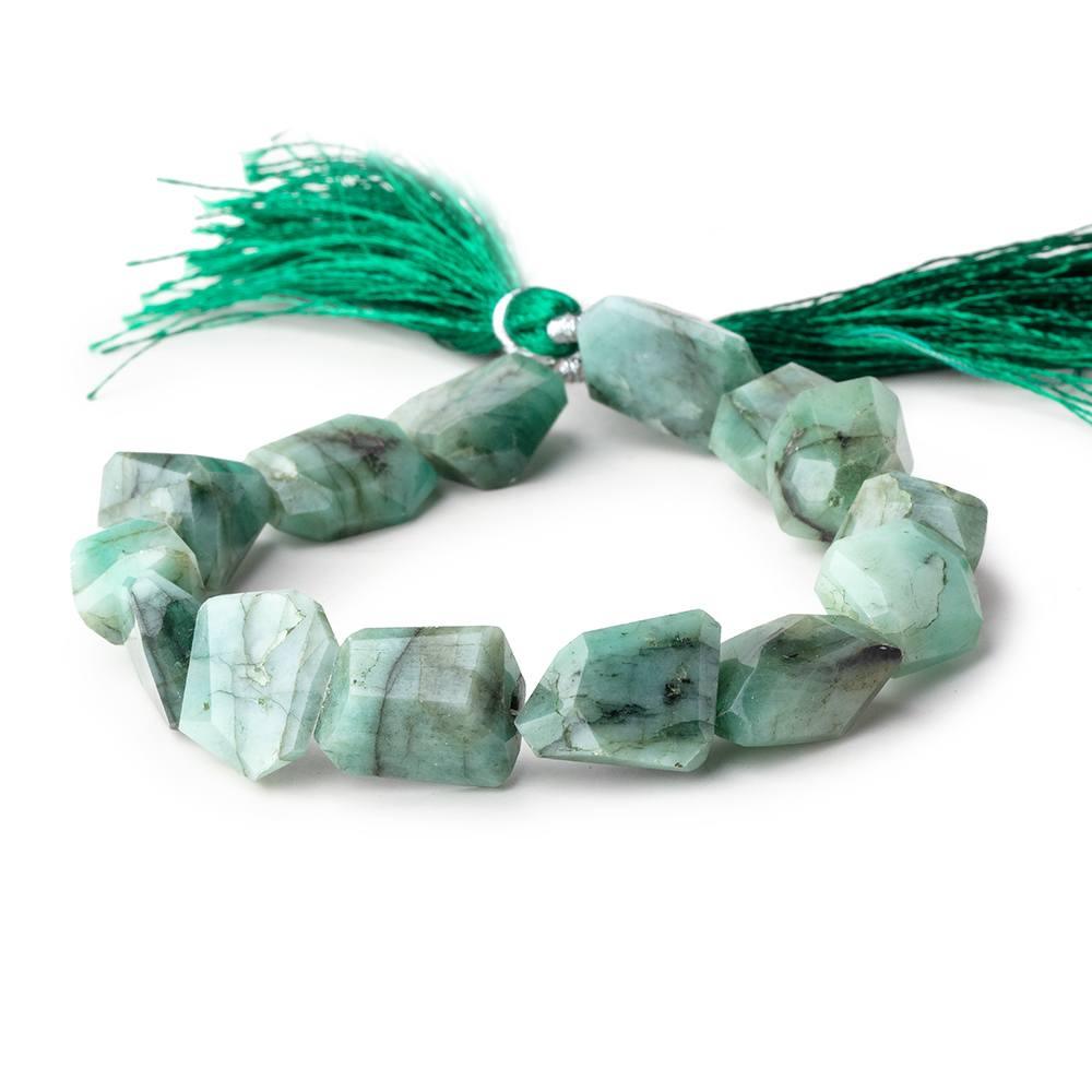 Brazilian Emerald faceted nugget beads 8 inch 15 pieces - The Bead Traders