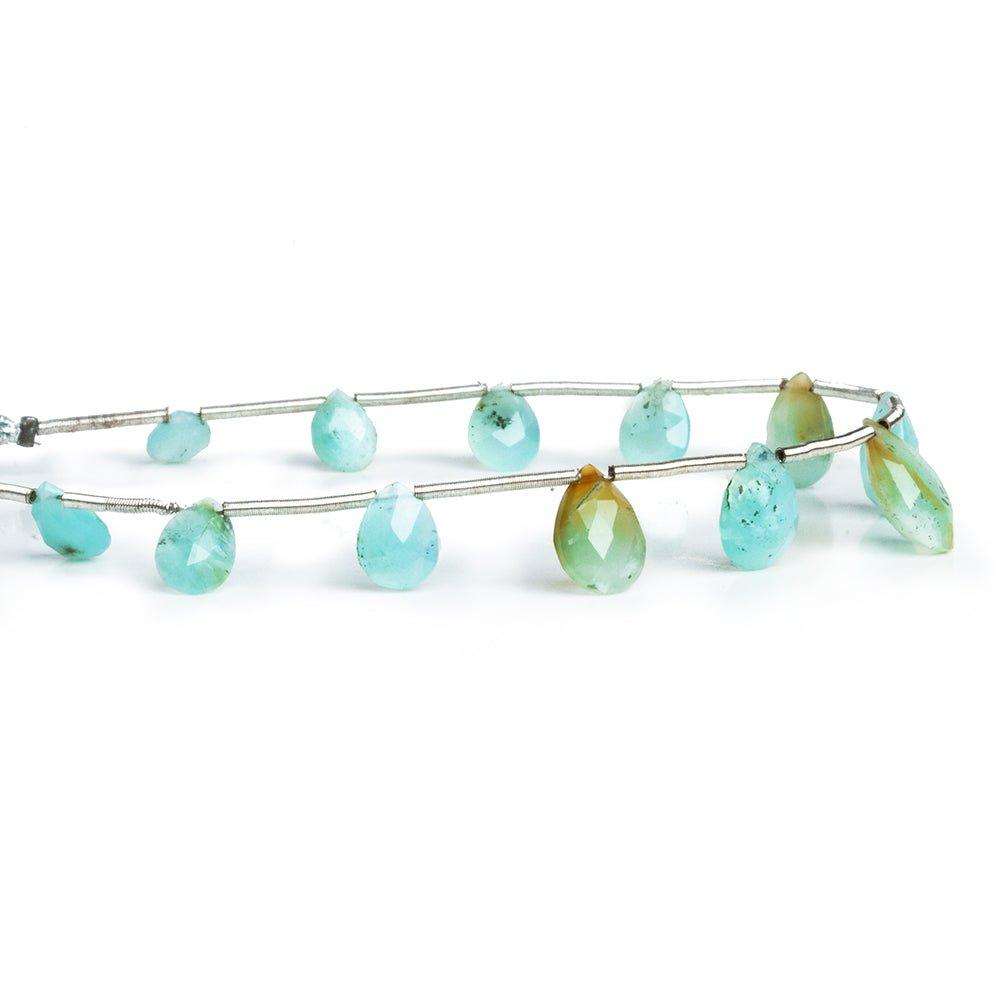 Brown and Blue Peruvian Opal Faceted Pear Beads 8 inch 12 pieces - The Bead Traders