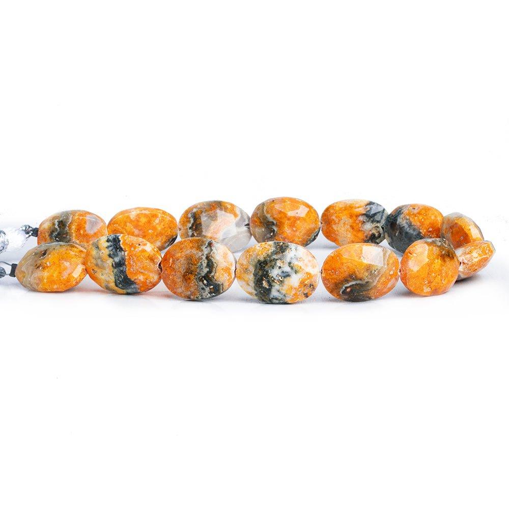 Bumblebee Jasper Faceted Oval Beads 8 inch 13 pieces - The Bead Traders