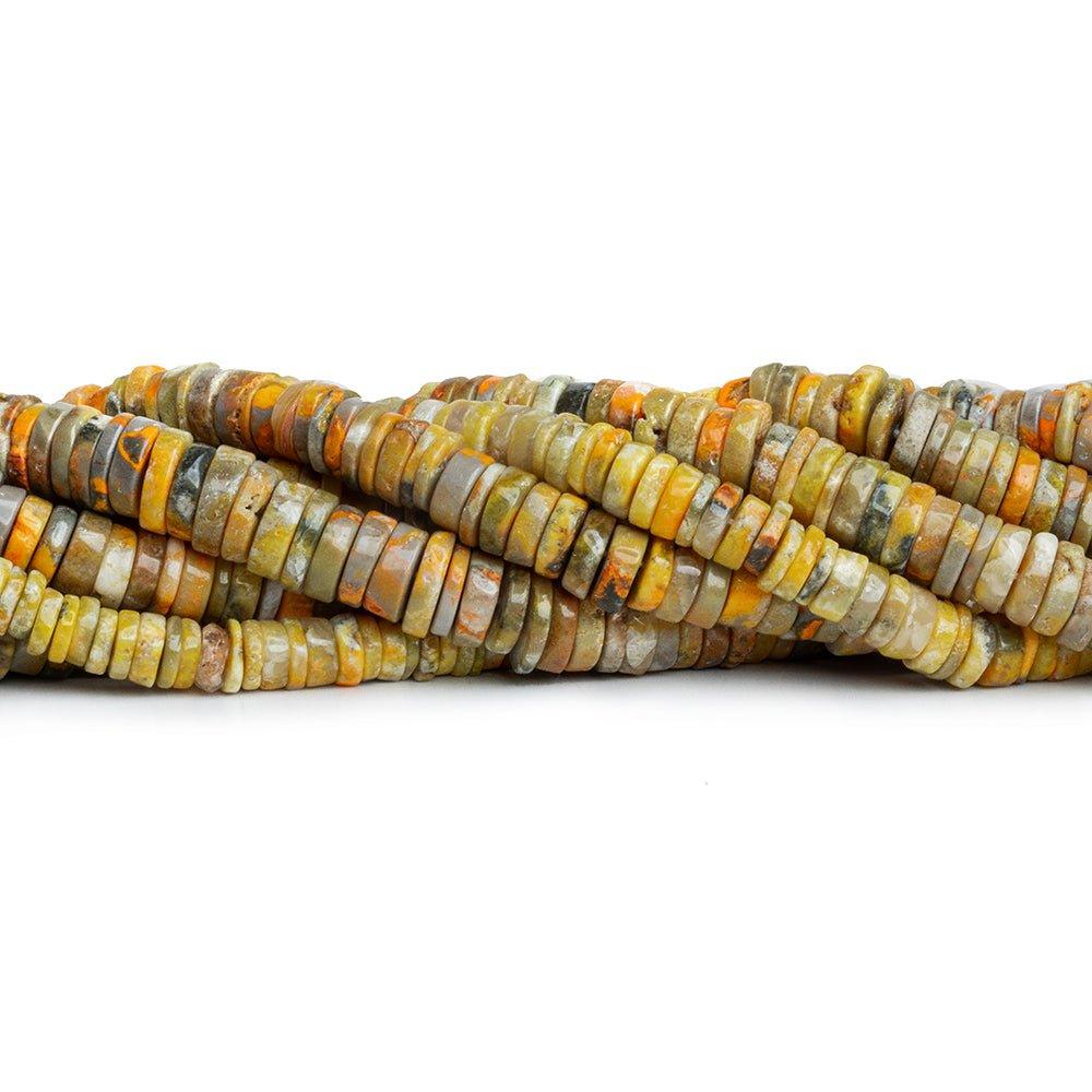 Bumblebee Jasper Plain Heishi Beads 16 inch 250 pieces - The Bead Traders