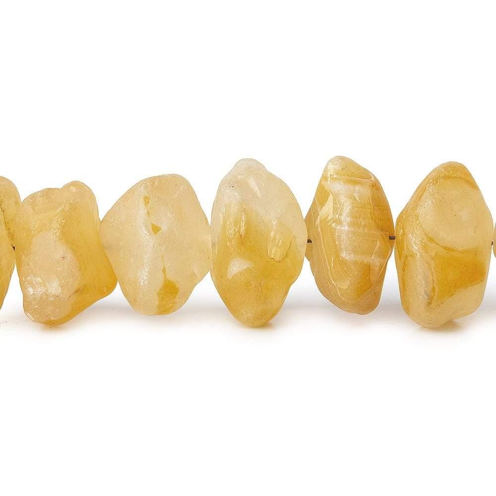 Butterscotch Yellow Agate Tumbled Hammer Faceted Disc Beads 23 pieces - The Bead Traders