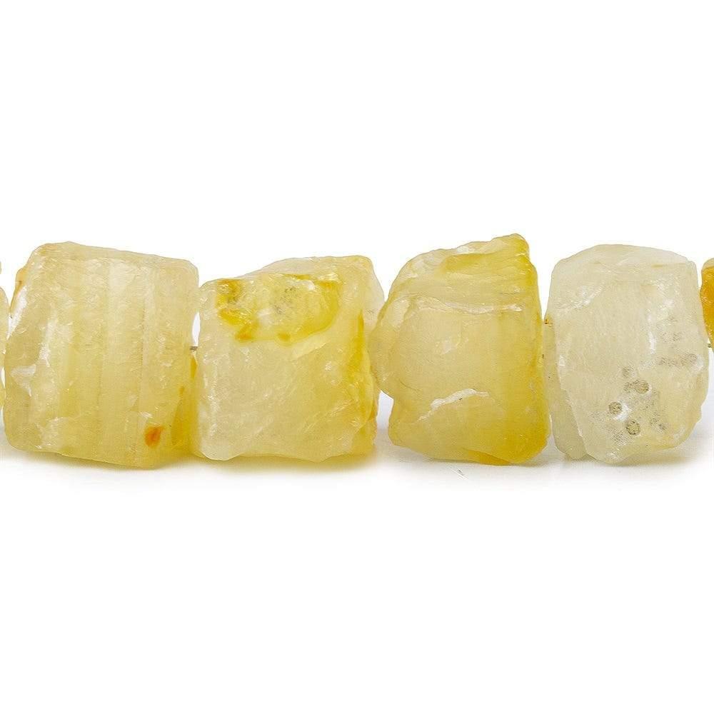 Buttery Yellow Agate Beads Hammer Faceted Cube - Lot of 2 - The Bead Traders