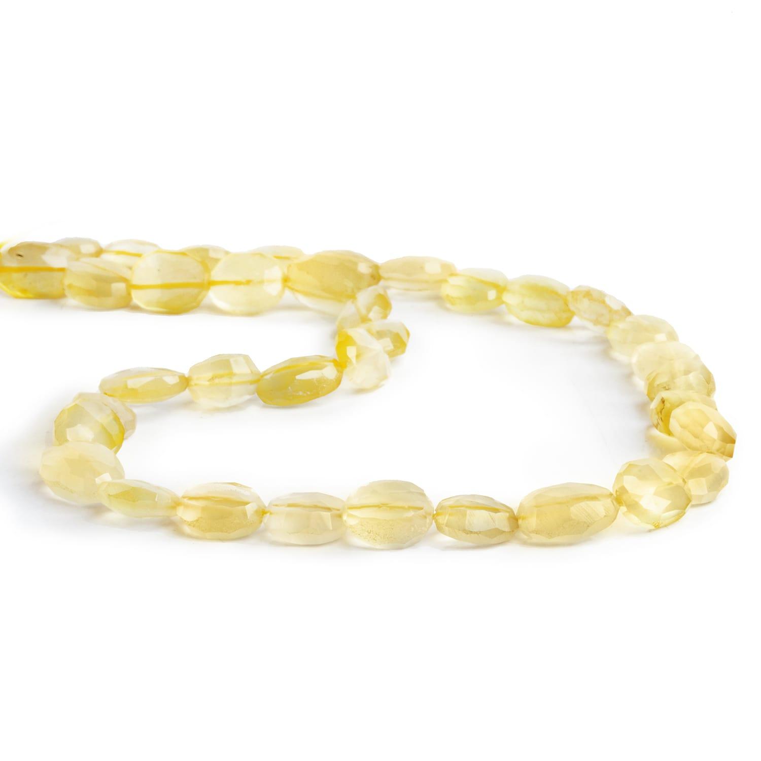 Canary Yellow Chalcedony Faceted Ovals 14 inch 35 beads - The Bead Traders
