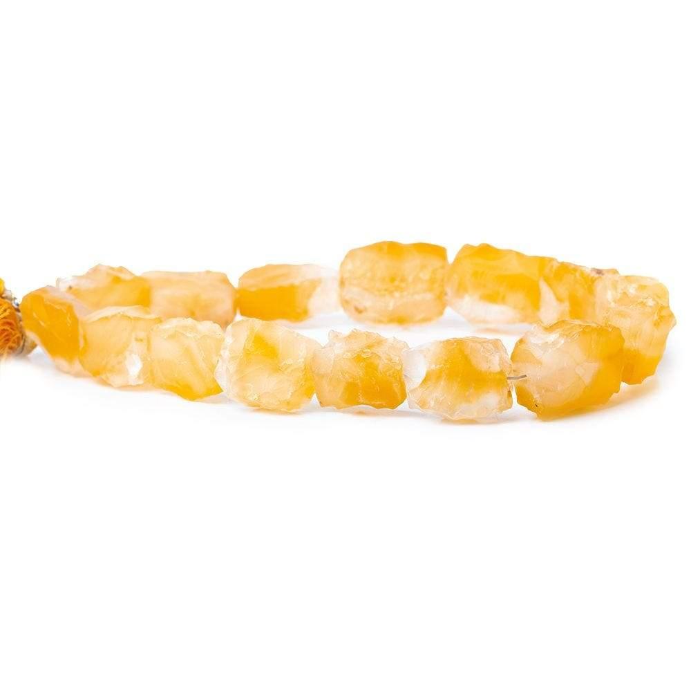 Cantalope Orange Agate Hammer Faceted Rectangle Beads 14 pieces - The Bead Traders