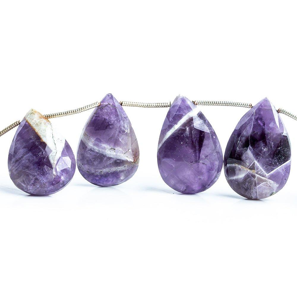 Cape Amethyst Faceted Pear Beads 8 inch 11 pieces - The Bead Traders