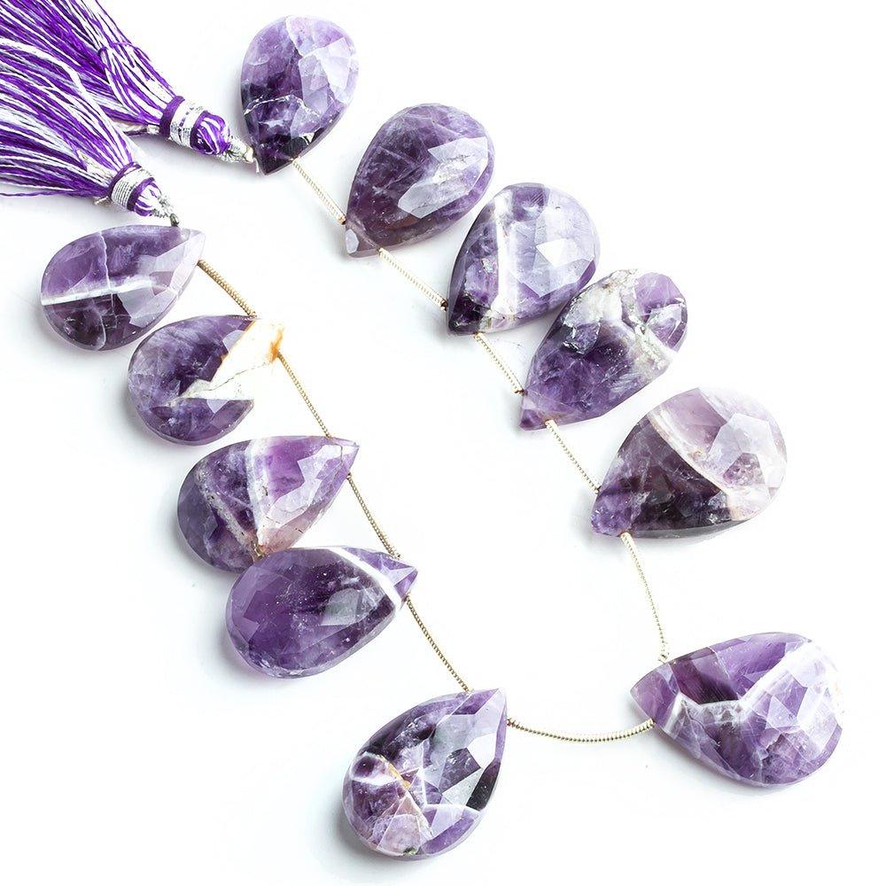 Cape Amethyst Faceted Pear Beads 8 inch 11 pieces - The Bead Traders
