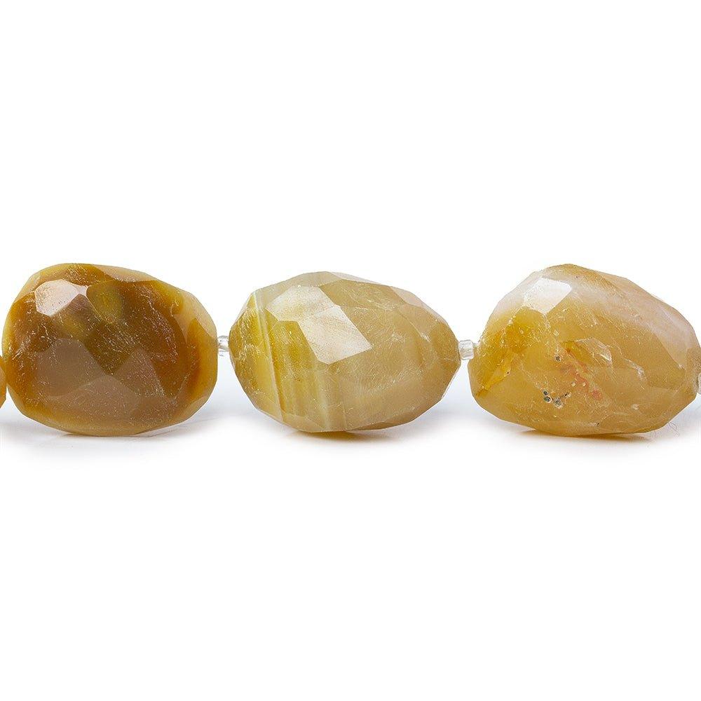 Caramel Banded Agate Faceted Nugget Beads 15 inches 15 pieces - The Bead Traders