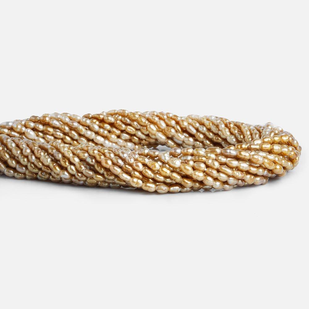 Caramel Petite Oval Freshwater Pearls 15 inch 110 pieces - The Bead Traders