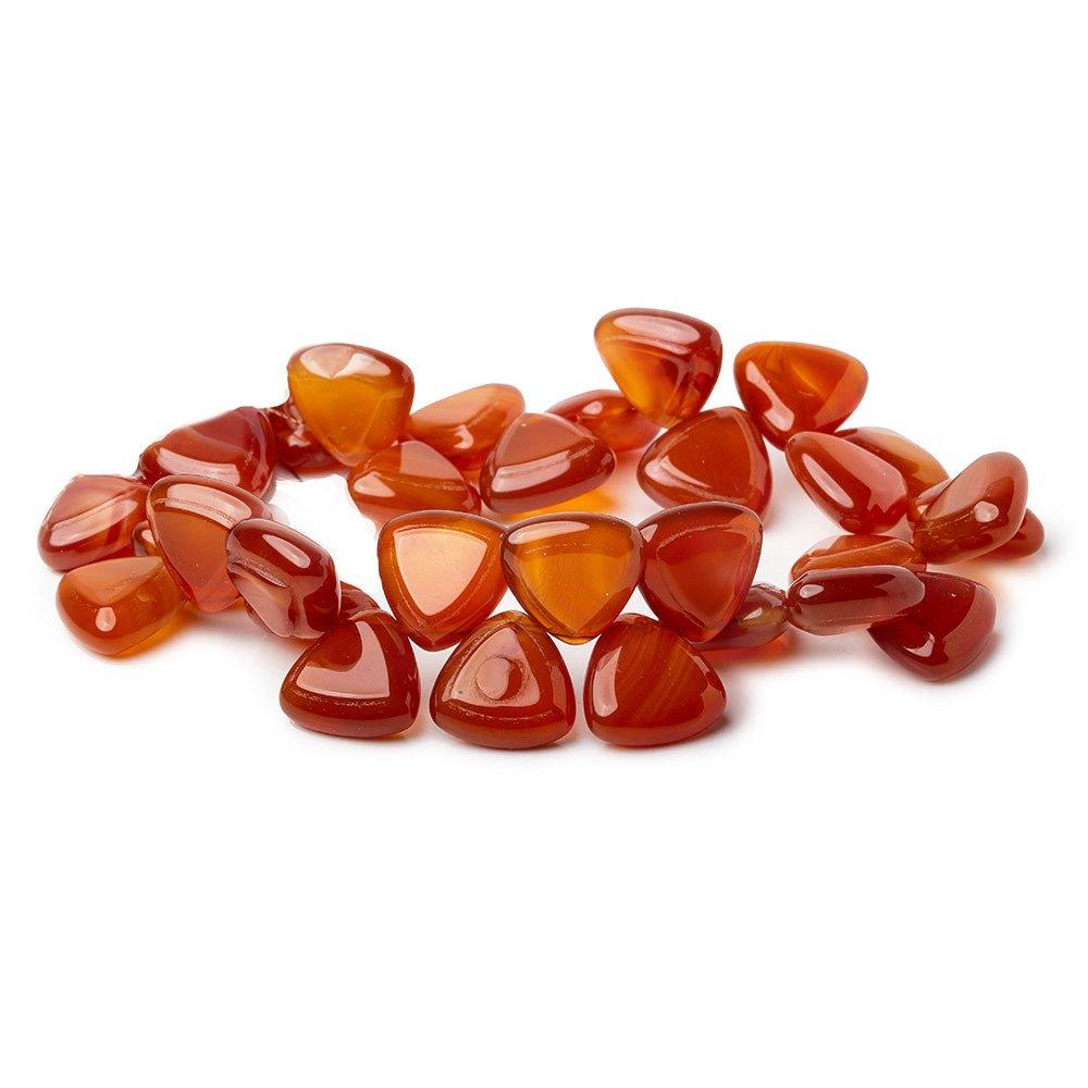 Carnelian Beads Plain Triangles 13x13mm avg Corner Drilled, 7.5" length, 30 pcs - The Bead Traders