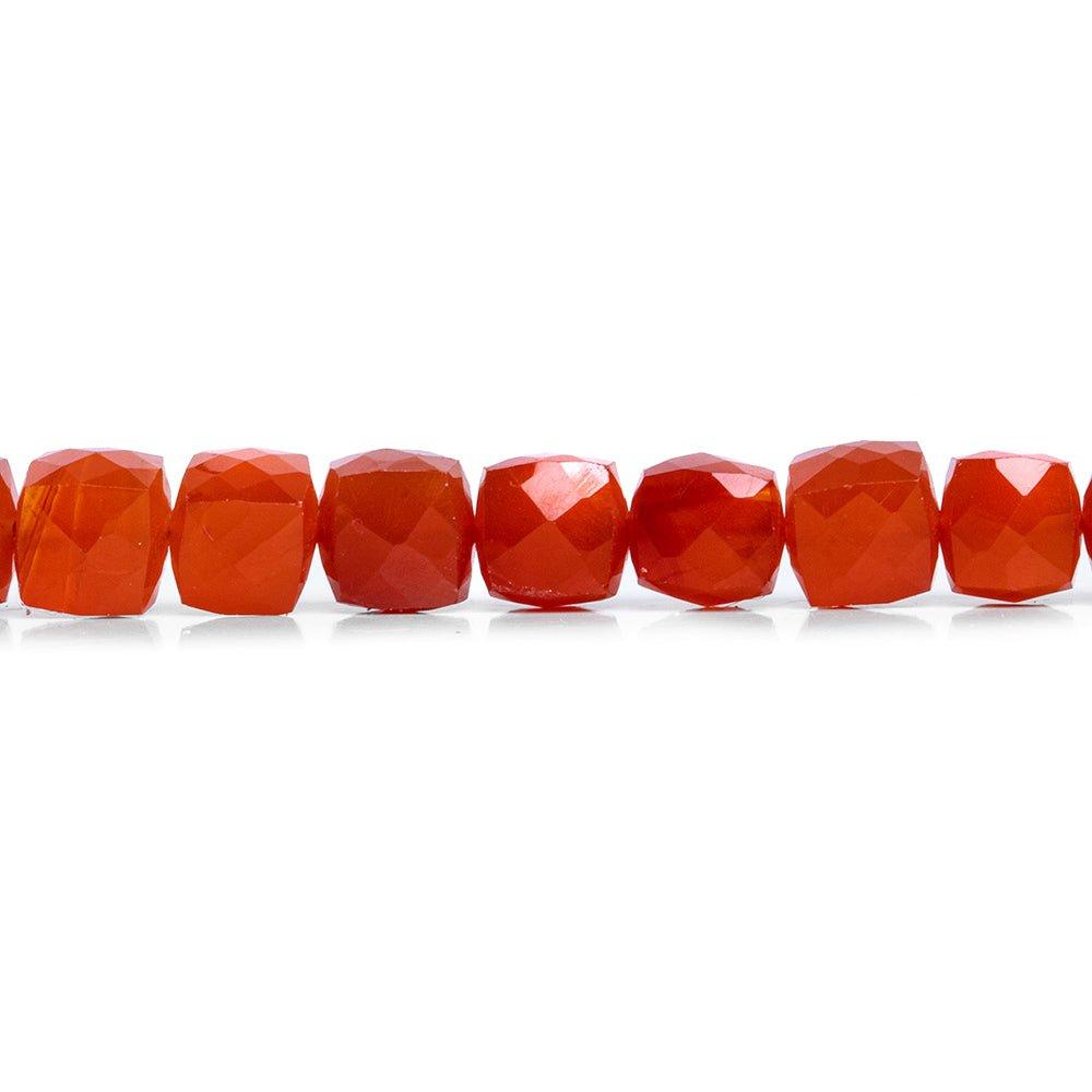 Carnelian Faceted Cube Beads 9 inch 30 pieces - The Bead Traders
