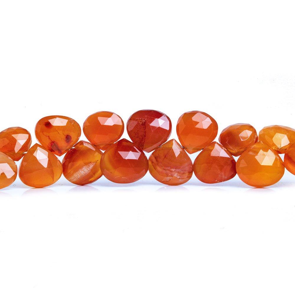 Carnelian Faceted Heart Beads 4 inch 30 pieces - The Bead Traders