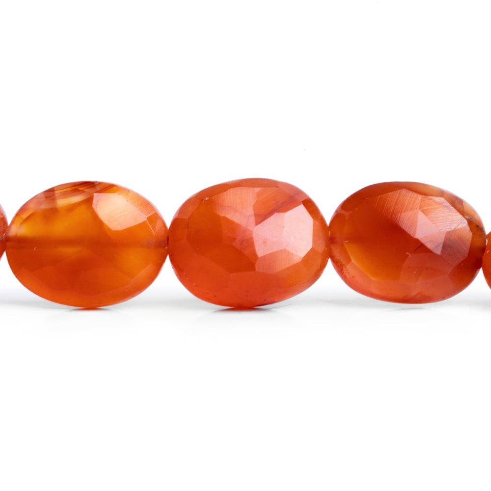 Carnelian Faceted Oval Beads 12 inch 24 pieces - The Bead Traders