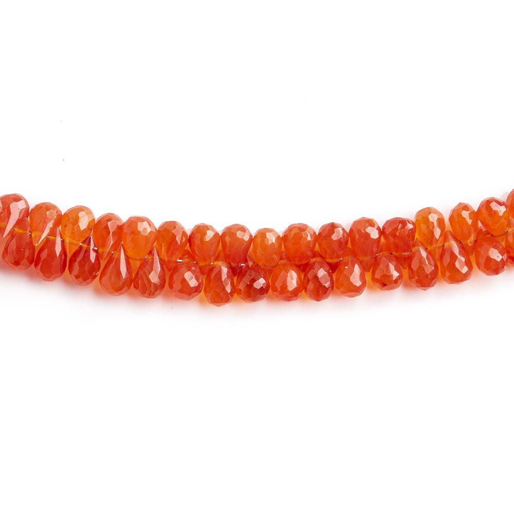 Carnelian faceted teardrops 16 inch 195 beads 5x3mm - 8x5mm - The Bead Traders