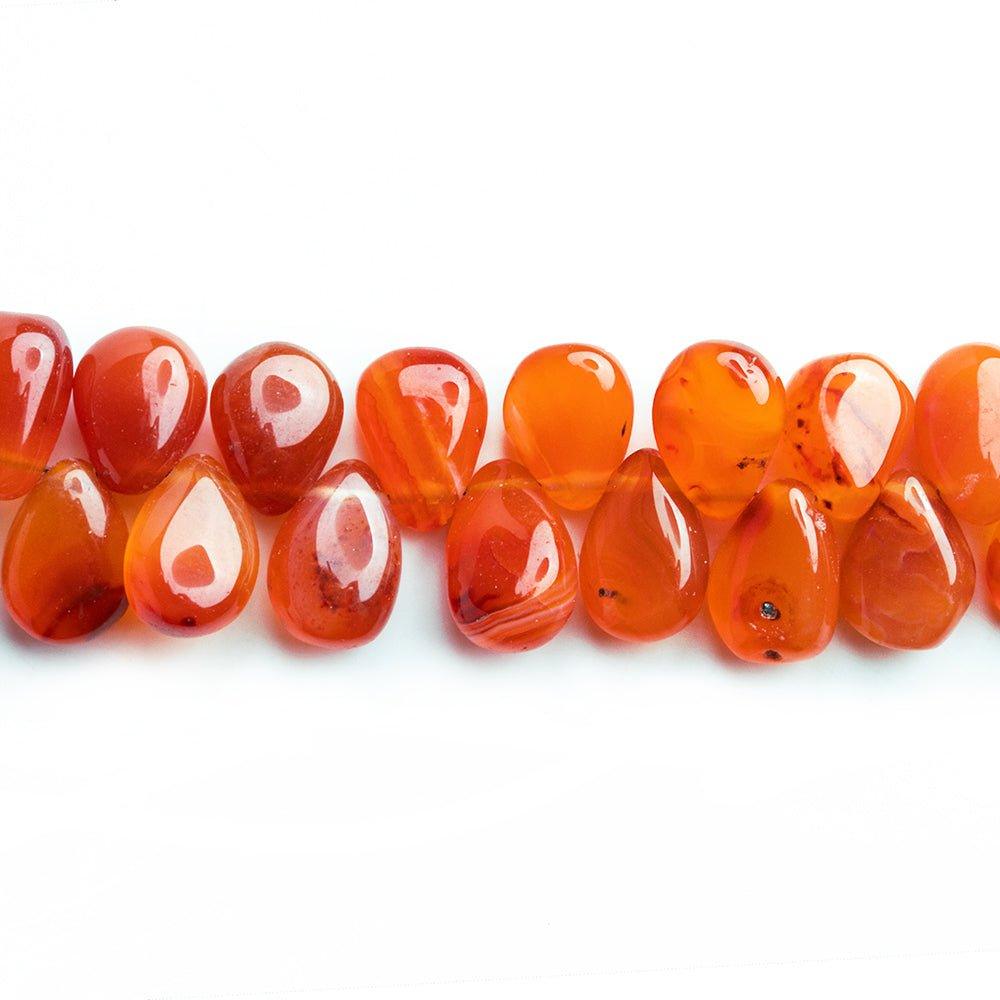 Carnelian Plain Pear Beads 8 inch 55 pieces - The Bead Traders