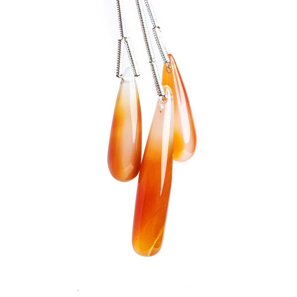 Carnelian Plain Teardrop Focal Beads 3 Pieces - The Bead Traders