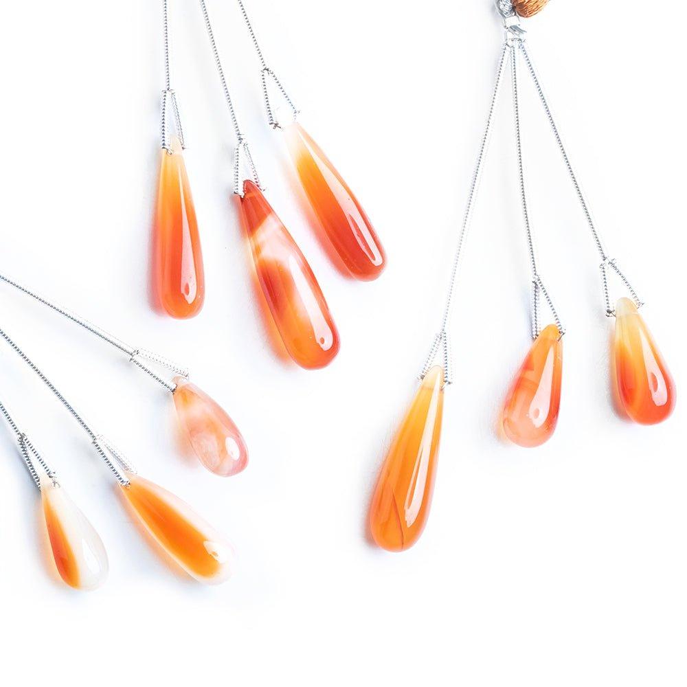 Carnelian Plain Teardrop Focal Beads 3 Pieces - The Bead Traders