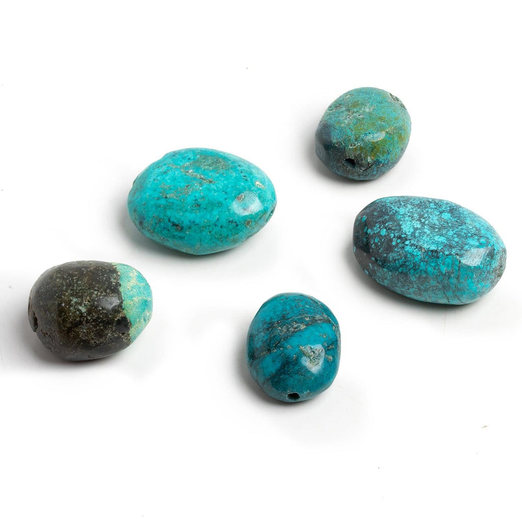 Chinese Turquoise Plain Nuggets - Lot of 5 - The Bead Traders