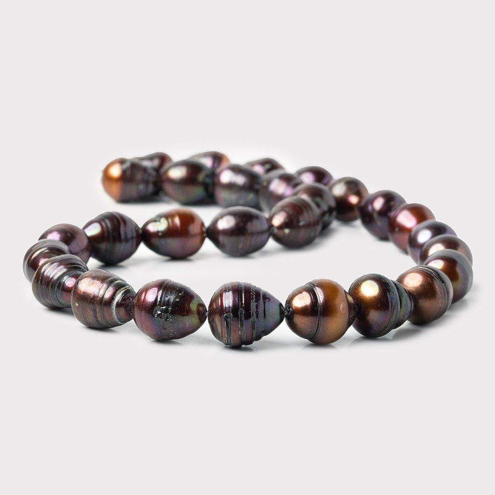 Chocolate Ringed Baroque Freshwater Pearls 16 inch 44 pieces 12x14mm - The Bead Traders