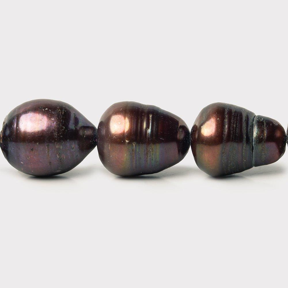 Chocolate Ringed Baroque Freshwater Pearls 16 inch 44 pieces 12x14mm - The Bead Traders
