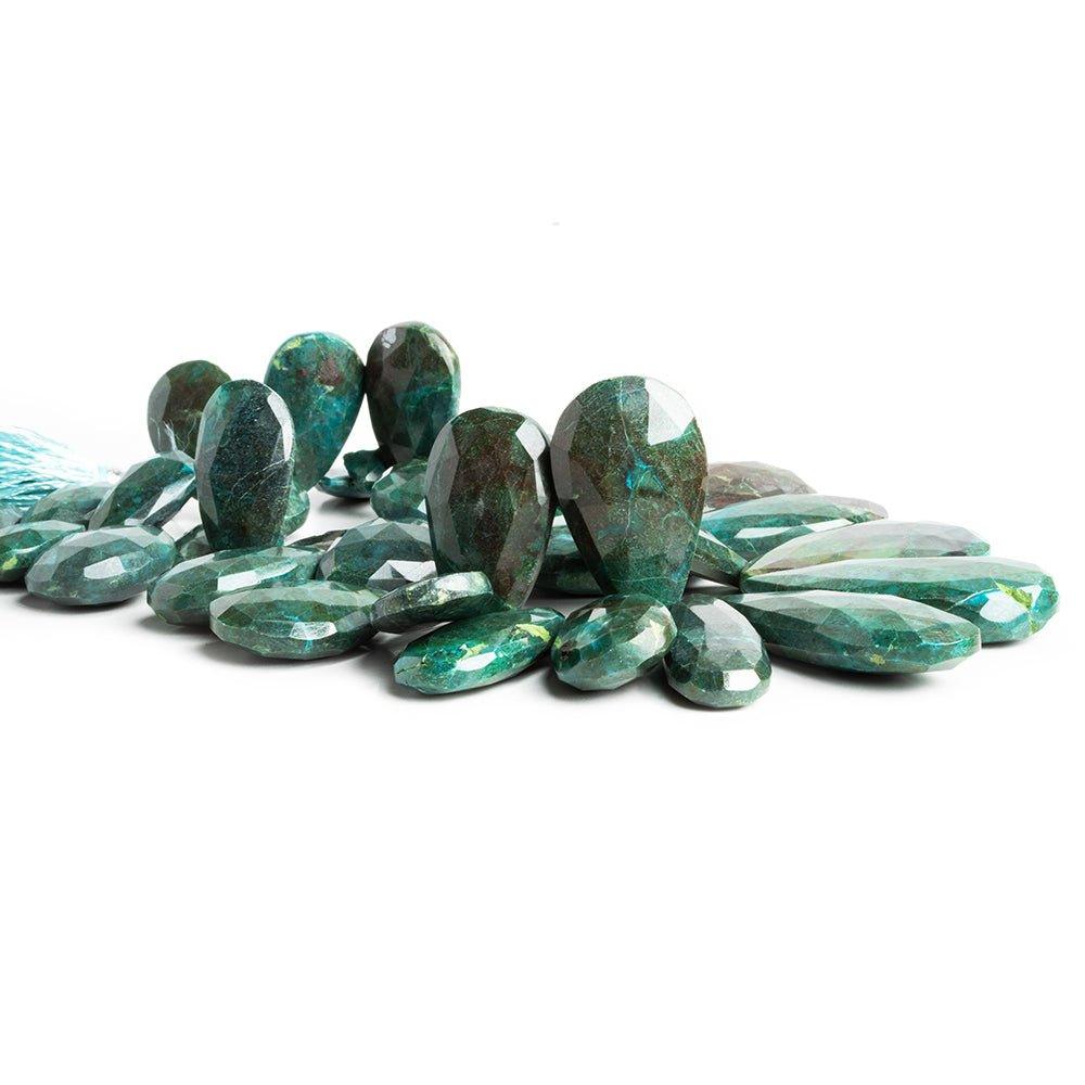 Chrysocolla Faceted Pear Beads 8.5 inch 34 pieces - The Bead Traders