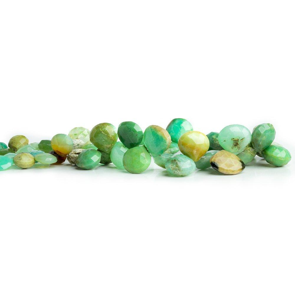 Chrysoprase Faceted Heart Beads 9.5 inch 51 pieces - The Bead Traders