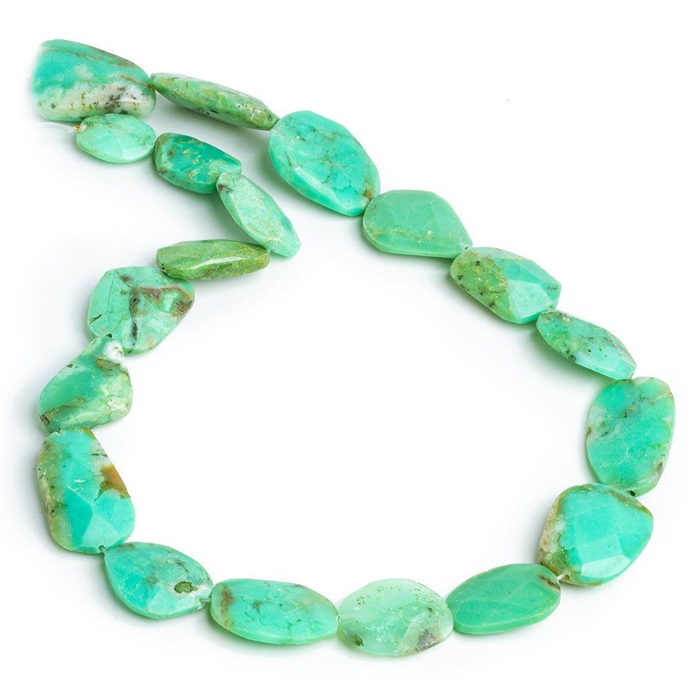 Chrysoprase Faceted Nugget Beads 16 inch 19 pieces - The Bead Traders