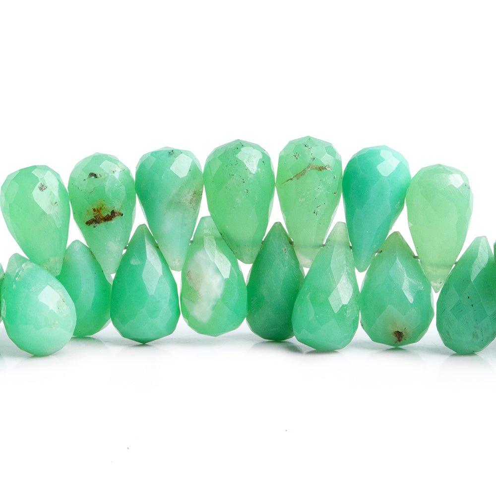 Chrysoprase Faceted Teardrop Beads 8 inch 65 pieces - The Bead Traders