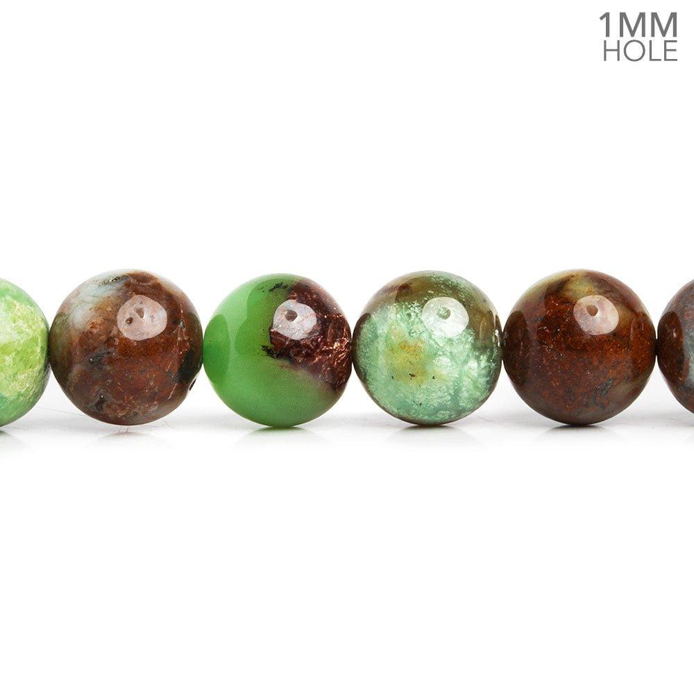 Chrysoprase with Matrix Plain Round Beads 15 inch 40 pieces - The Bead Traders